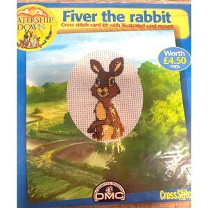 Easter Watership Down Fiver The Rabbit Cross Stitch Card Kit Craft Embroidery